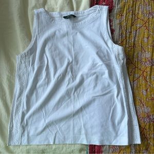 Vintage polo, Ralph Lauren, white crocheted, side tank top